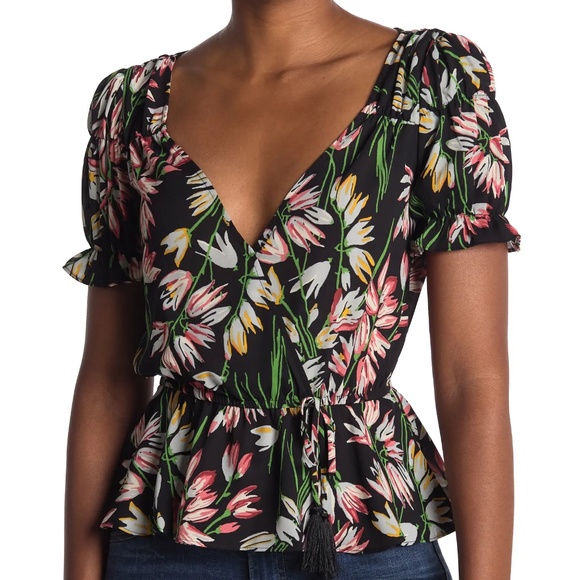 LIKELY Archer Floral Wrap Top XS - Picture 1 of 16